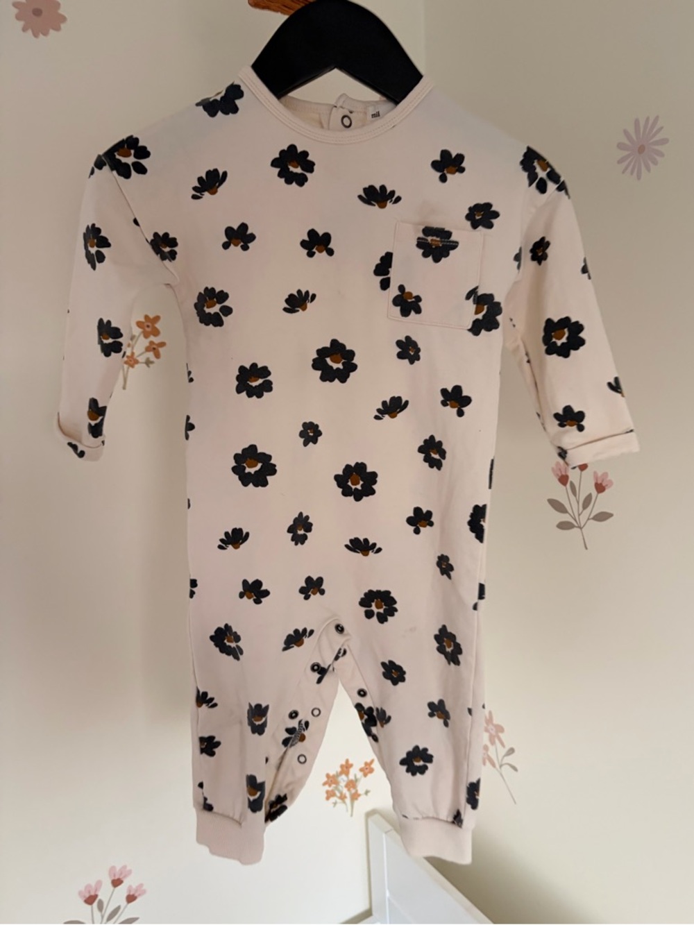 Miles the label Floral Print Playsuit Beige 18m